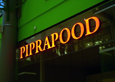 Piprapood valokirjaimet